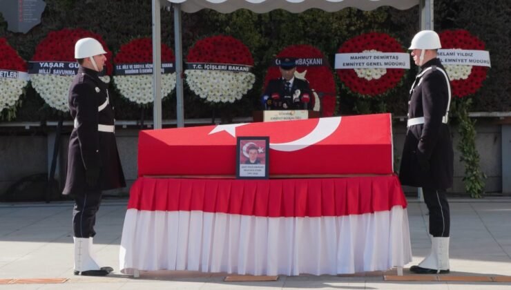 İstanbul – Şehit polis memuru Mustafa Aydın için İstanbul Emniyet Müdürlüğü’nde tören düzenlendi