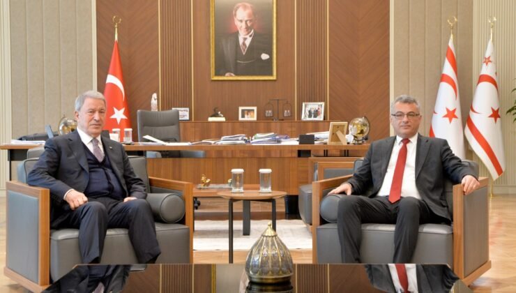 KKTC Cumhurbaşkanı Erhürman, TBMM Milli Savunma Komisyonu Başkanı Akar’ı kabul etti