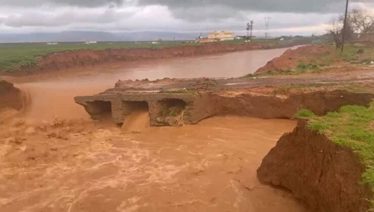 Mardin’de sağanak nedeniyle köprü yıkıldı, ‘dünyanın en uzun adamı’ yolda kaldı