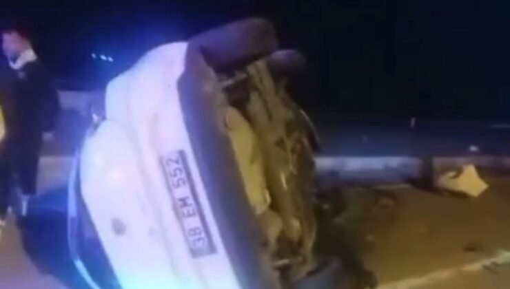 Kayseri’de otomobil devrildi: 1 yaralı