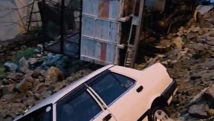 Aydın’da sağanak; istinat duvarı çöktü, bazı evleri su bastı