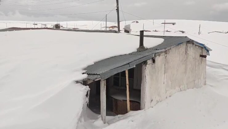 Havalar ısındı, Bülbülan Yaylası’nda kışın kara gömülen evler ortaya çıktı