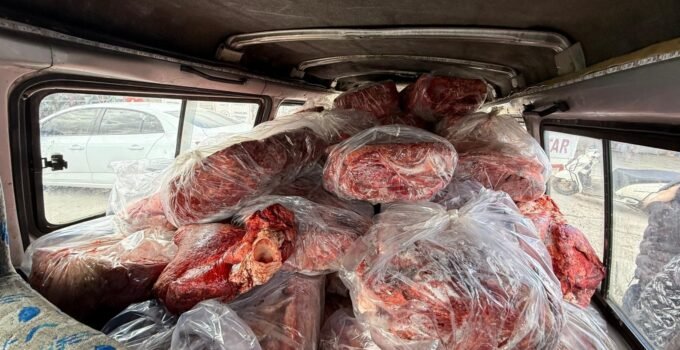 Uygunsuz koşullarda taşınan 1,6 ton sakatat imha edildi