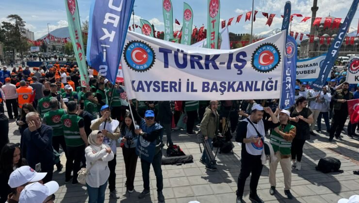 Kayseri’de TÜRK-İŞ’ten 1 Mayıs kutlaması