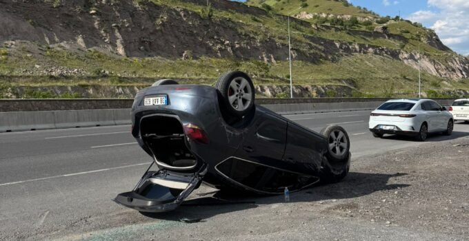 Kayseri’de otomobil devrildi: 1 yaralı