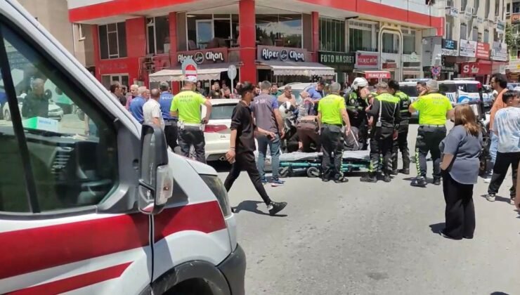 Otomobil ile motosiklet çarpıştı; polis memuru yaralandı