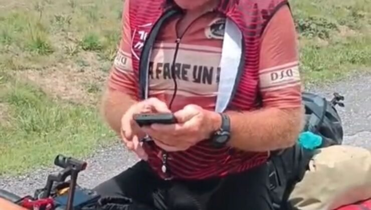 Bünyan’da Bisikletli Dünya Turisti ile Sıcak Karşılaşma Kamerada