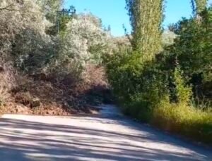 Sarıoğlan’da heyelan ulaşımı durdurdu