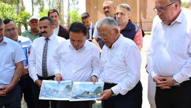 Vali Çiçek ve Başkan Büyükkılıç’tan Melikgazi türbesinde inceleme
